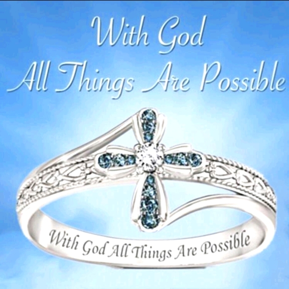Jewelry - Nib Cross Engraved Ring Size 7